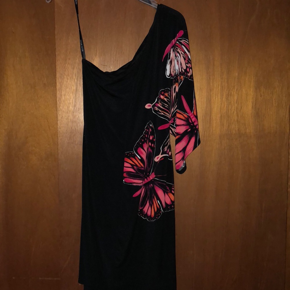 BISOU BISOU one Shoulder Butterfly Dress